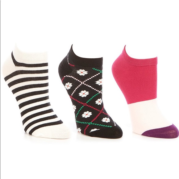 KATE SPADE Spade Flower 3-Pack No Show Sock Set
